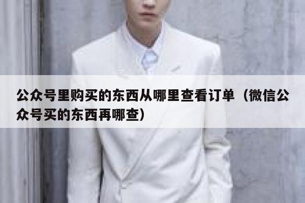 公众号里购买的东西从哪里查看订单（微信公众号买的东西再哪查） 第1张