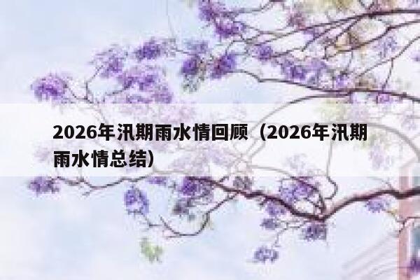 2026年汛期雨水情回顾（2026年汛期雨水情总结） 第1张