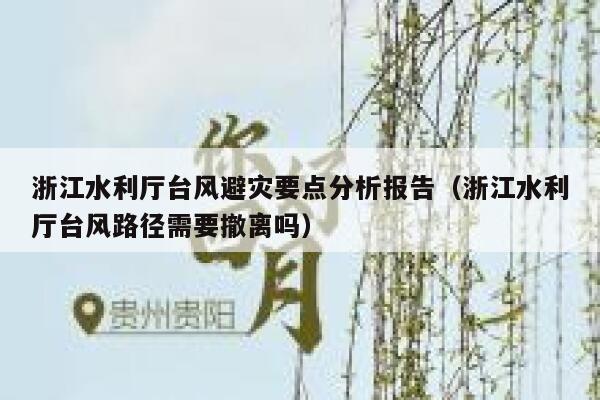浙江水利厅台风避灾要点分析报告（浙江水利厅台风路径需要撤离吗） 第1张