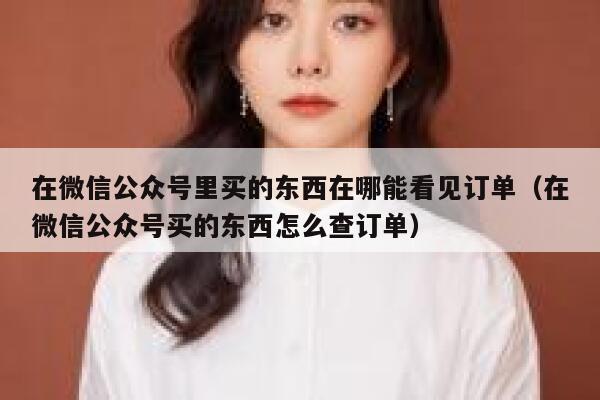 在微信公众号里买的东西在哪能看见订单（在微信公众号买的东西怎么查订单） 第1张