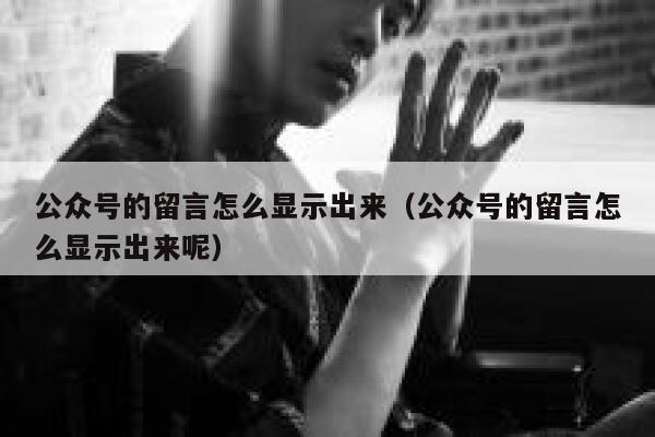 公众号的留言怎么显示出来（公众号的留言怎么显示出来呢） 第1张