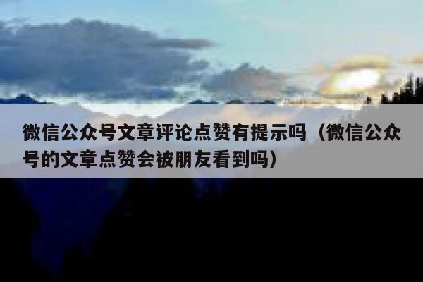 微信公众号文章评论点赞有提示吗(微信公众号的文章点赞会被朋友看到吗) 第1张 微信公众号文章评论点赞有提示吗(微信公众号的文章点赞会被朋友看到吗) 第1张