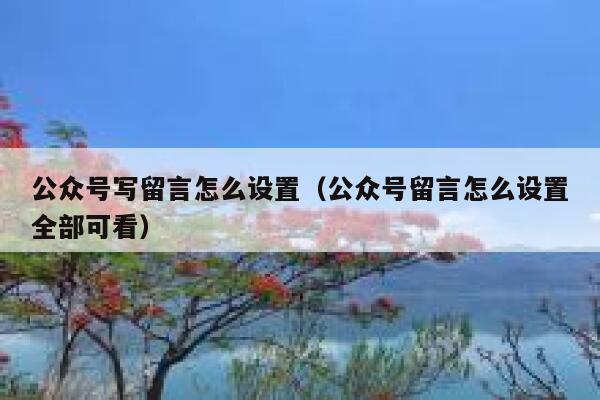 公众号写留言怎么设置(公众号留言怎么设置全部可看) 第1张 公众号写留言怎么设置(公众号留言怎么设置全部可看) 第1张