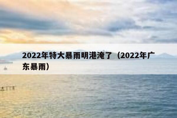 2022年特大暴雨明港淹了（2022年广东暴雨） 第1张