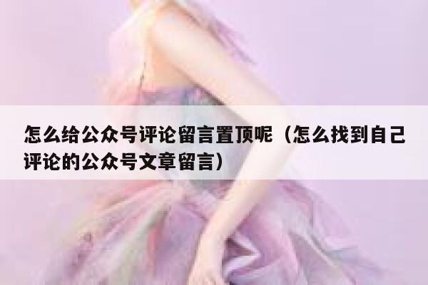 怎么给公众号评论留言置顶呢（怎么找到自己评论的公众号文章留言） 第1张