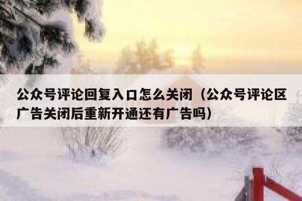 公众号评论回复入口怎么关闭(公众号评论区广告关闭后重新开通还有广告吗) 第1张 公众号评论回复入口怎么关闭(公众号评论区广告关闭后重新开通还有广告吗) 第1张