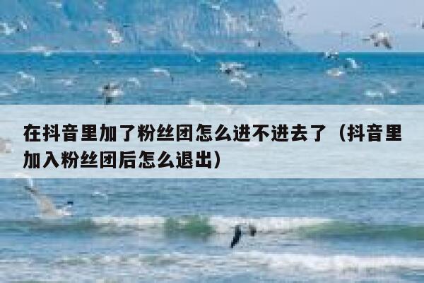 在抖音里加了粉丝团怎么进不进去了（抖音里加入粉丝团后怎么退出） 第1张