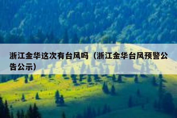 浙江金华这次有台风吗（浙江金华台风预警公告公示） 第1张