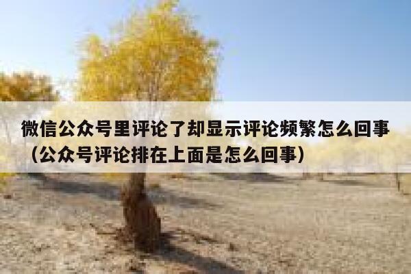 微信公众号里评论了却显示评论频繁怎么回事（公众号评论排在上面是怎么回事） 第1张