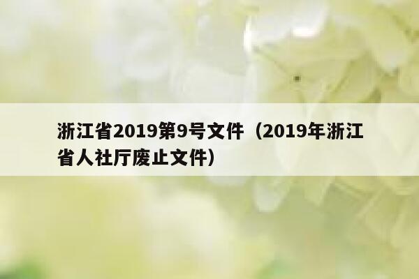 浙江省2019第9号文件（2019年浙江省人社厅废止文件） 第1张