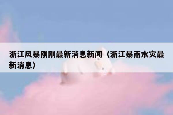 浙江风暴刚刚最新消息新闻（浙江暴雨水灾最新消息） 第1张
