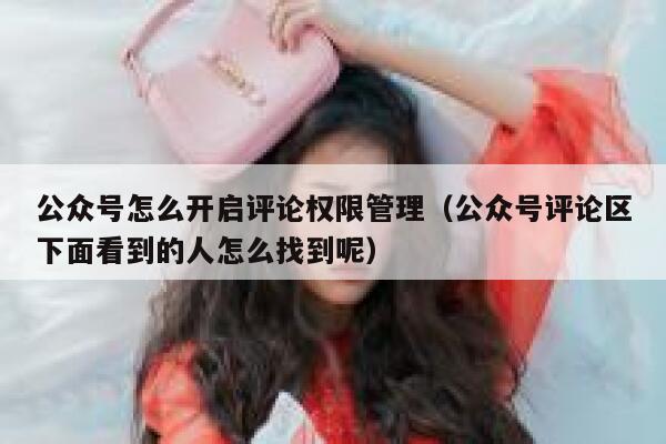 公众号怎么开启评论权限管理（公众号评论区下面看到的人怎么找到呢） 第1张