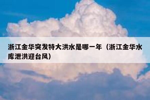 浙江金华突发特大洪水是哪一年（浙江金华水库泄洪迎台风） 第1张