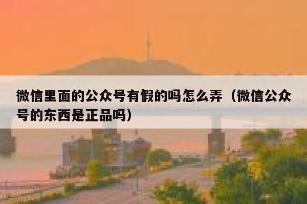 微信里面的公众号有假的吗怎么弄（微信公众号的东西是正品吗） 第1张