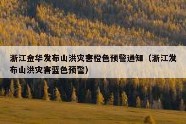 浙江金华发布山洪灾害橙色预警通知（浙江发布山洪灾害蓝色预警） 第1张