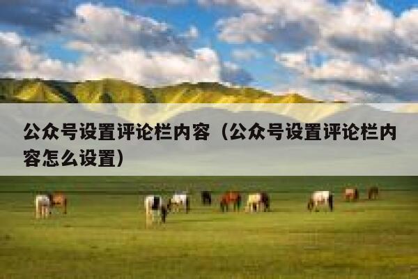 公众号设置评论栏内容（公众号设置评论栏内容怎么设置） 第1张