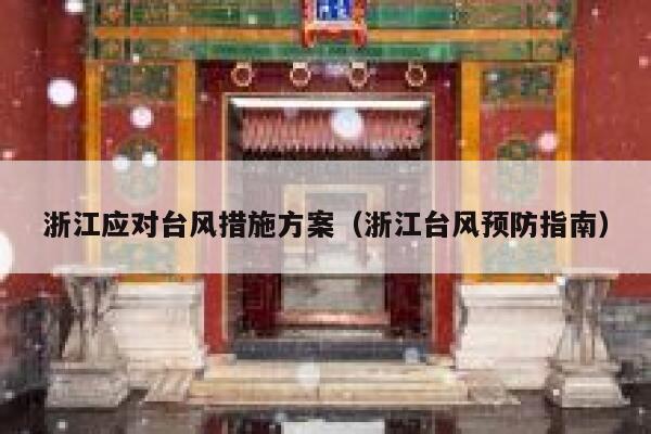 浙江应对台风措施方案（浙江台风预防指南） 第1张