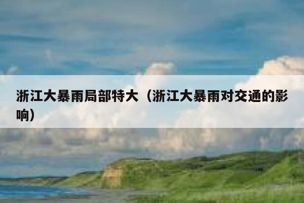 浙江大暴雨局部特大（浙江大暴雨对交通的影响） 第1张