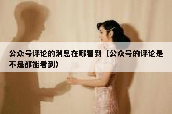 公众号评论的消息在哪看到（公众号的评论是不是都能看到） 第1张