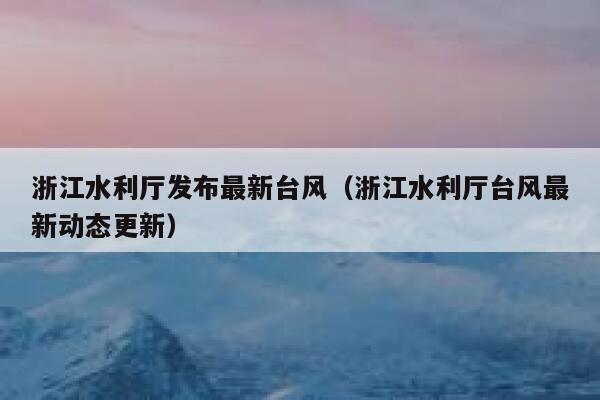 浙江水利厅发布最新台风（浙江水利厅台风最新动态更新） 第1张