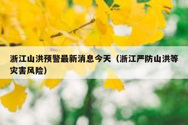 浙江山洪预警最新消息今天(浙江严防山洪等灾害风险) 第1张 浙江山洪预警最新消息今天(浙江严防山洪等灾害风险) 第1张