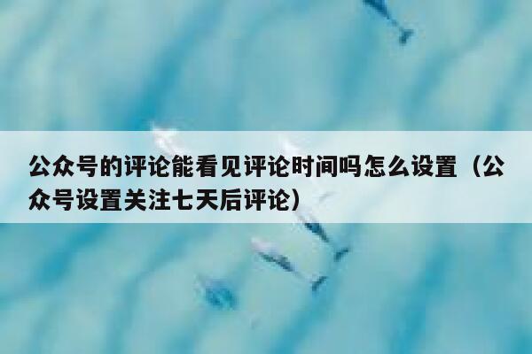 公众号的评论能看见评论时间吗怎么设置（公众号设置关注七天后评论） 第1张