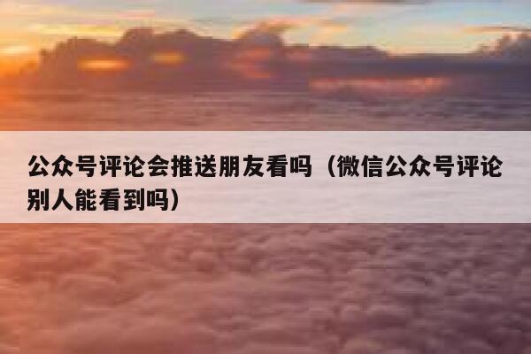 公众号评论会推送朋友看吗(微信公众号评论别人能看到吗) 第1张 公众号评论会推送朋友看吗(微信公众号评论别人能看到吗) 第1张