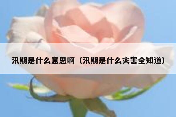 汛期是什么意思啊（汛期是什么灾害全知道） 第1张