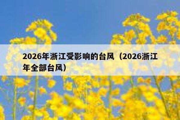 2026年浙江受影响的台风（2026浙江年全部台风） 第1张