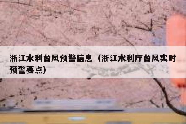 浙江水利台风预警信息（浙江水利厅台风实时预警要点） 第1张