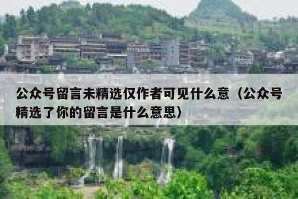 公众号留言未精选仅作者可见什么意(公众号精选了你的留言是什么意思) 第1张 公众号留言未精选仅作者可见什么意(公众号精选了你的留言是什么意思) 第1张