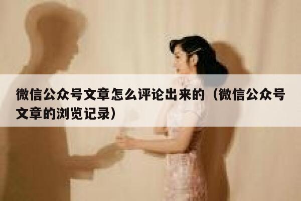 微信公众号文章怎么评论出来的(微信公众号文章的浏览记录) 第1张 微信公众号文章怎么评论出来的(微信公众号文章的浏览记录) 第1张