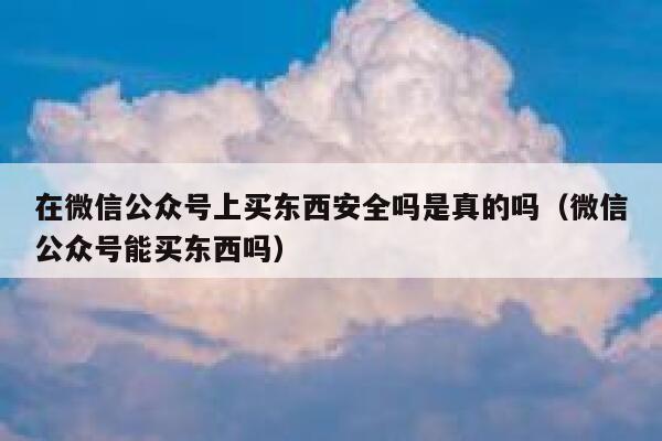 在微信公众号上买东西安全吗是真的吗(微信公众号能买东西吗) 第1张 在微信公众号上买东西安全吗是真的吗(微信公众号能买东西吗) 第1张