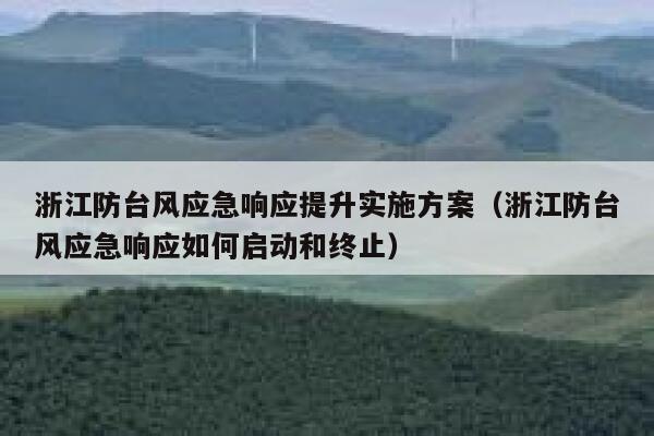 浙江防台风应急响应提升实施方案(浙江防台风应急响应如何启动和终止) 第1张 浙江防台风应急响应提升实施方案(浙江防台风应急响应如何启动和终止) 第1张