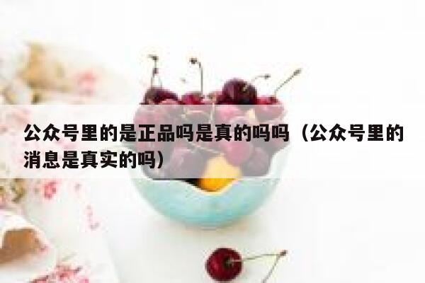 公众号里的是正品吗是真的吗吗（公众号里的消息是真实的吗） 第1张