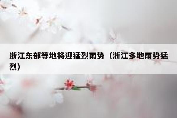 浙江东部等地将迎猛烈雨势(浙江多地雨势猛烈) 第1张 浙江东部等地将迎猛烈雨势(浙江多地雨势猛烈) 第1张
