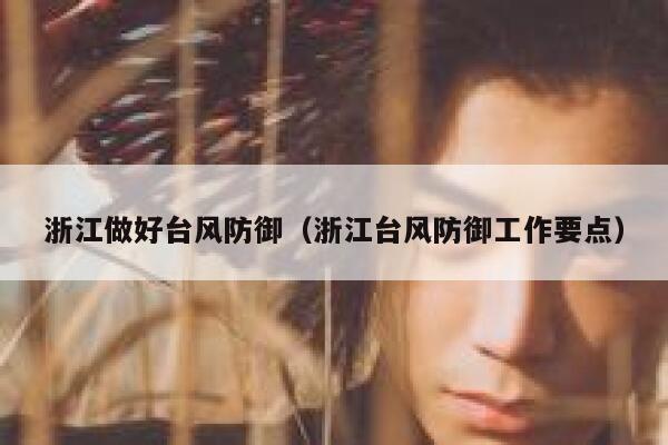 浙江做好台风防御（浙江台风防御工作要点） 第1张