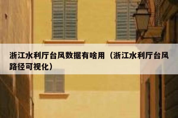 浙江水利厅台风数据有啥用（浙江水利厅台风路径可视化） 第1张