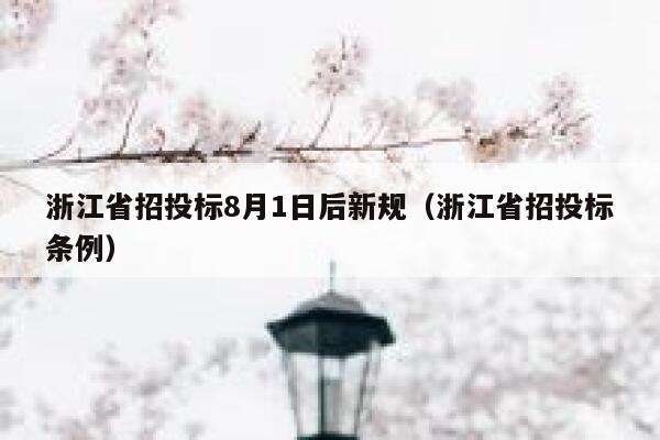 浙江省招投标8月1日后新规（浙江省招投标条例） 第1张