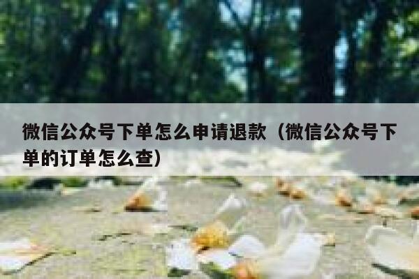 微信公众号下单怎么申请退款（微信公众号下单的订单怎么查） 第1张
