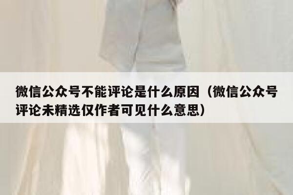 微信公众号不能评论是什么原因（微信公众号评论未精选仅作者可见什么意思） 第1张