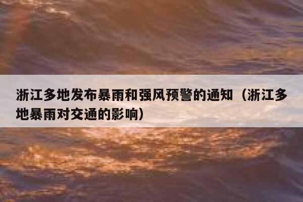 浙江多地发布暴雨和强风预警的通知(浙江多地暴雨对交通的影响) 第1张 浙江多地发布暴雨和强风预警的通知(浙江多地暴雨对交通的影响) 第1张