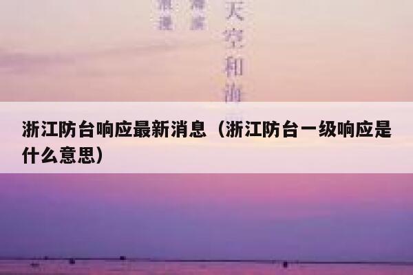 浙江防台响应最新消息（浙江防台一级响应是什么意思） 第1张