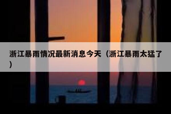浙江暴雨情况最新消息今天（浙江暴雨太猛了） 第1张