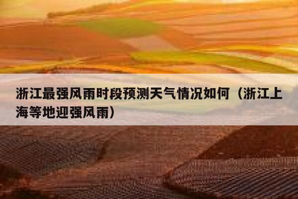 浙江最强风雨时段预测天气情况如何（浙江上海等地迎强风雨） 第1张