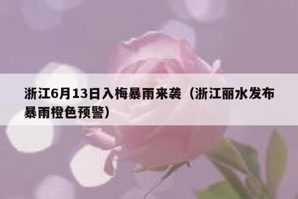 浙江6月13日入梅暴雨来袭（浙江丽水发布暴雨橙色预警） 第1张