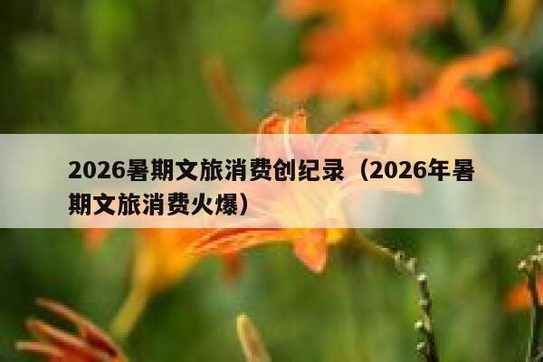 2026暑期文旅消费创纪录（2026年暑期文旅消费火爆） 第1张