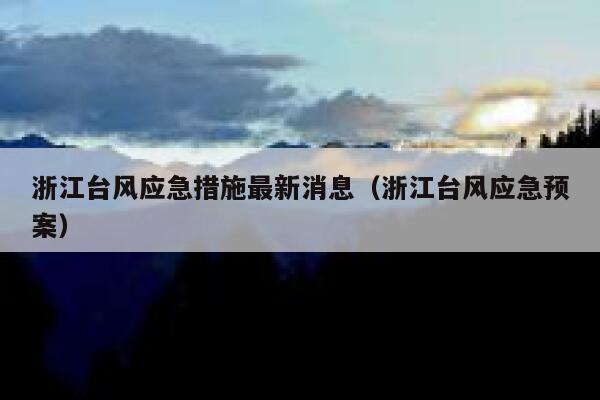 浙江台风应急措施最新消息（浙江台风应急预案） 第1张
