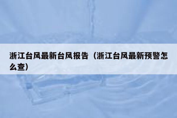 浙江台风最新台风报告（浙江台风最新预警怎么查） 第1张